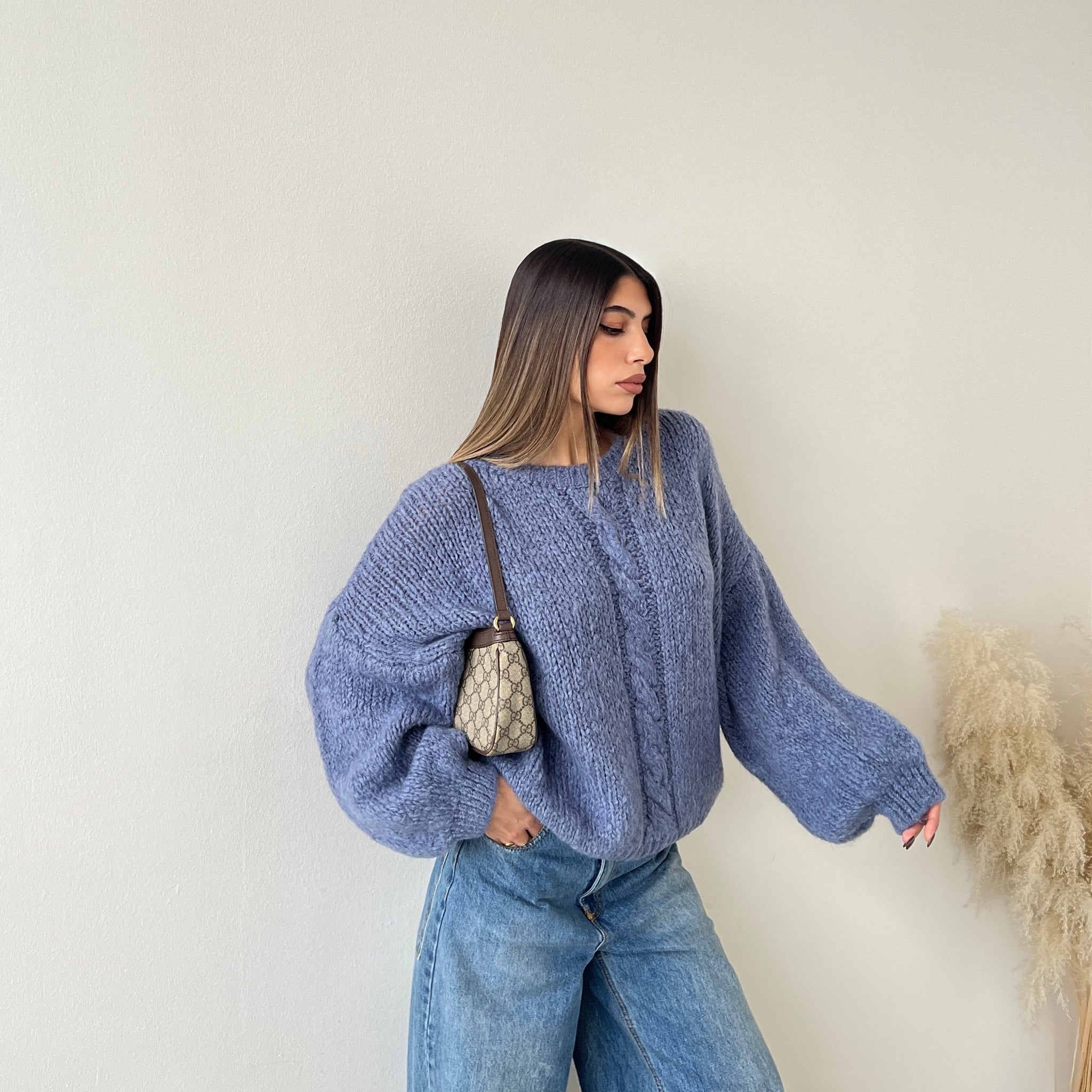 Maglione con treccia zucchero