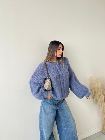 Maglione con treccia zucchero