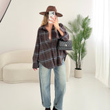 Camicia tartan brown e celeste