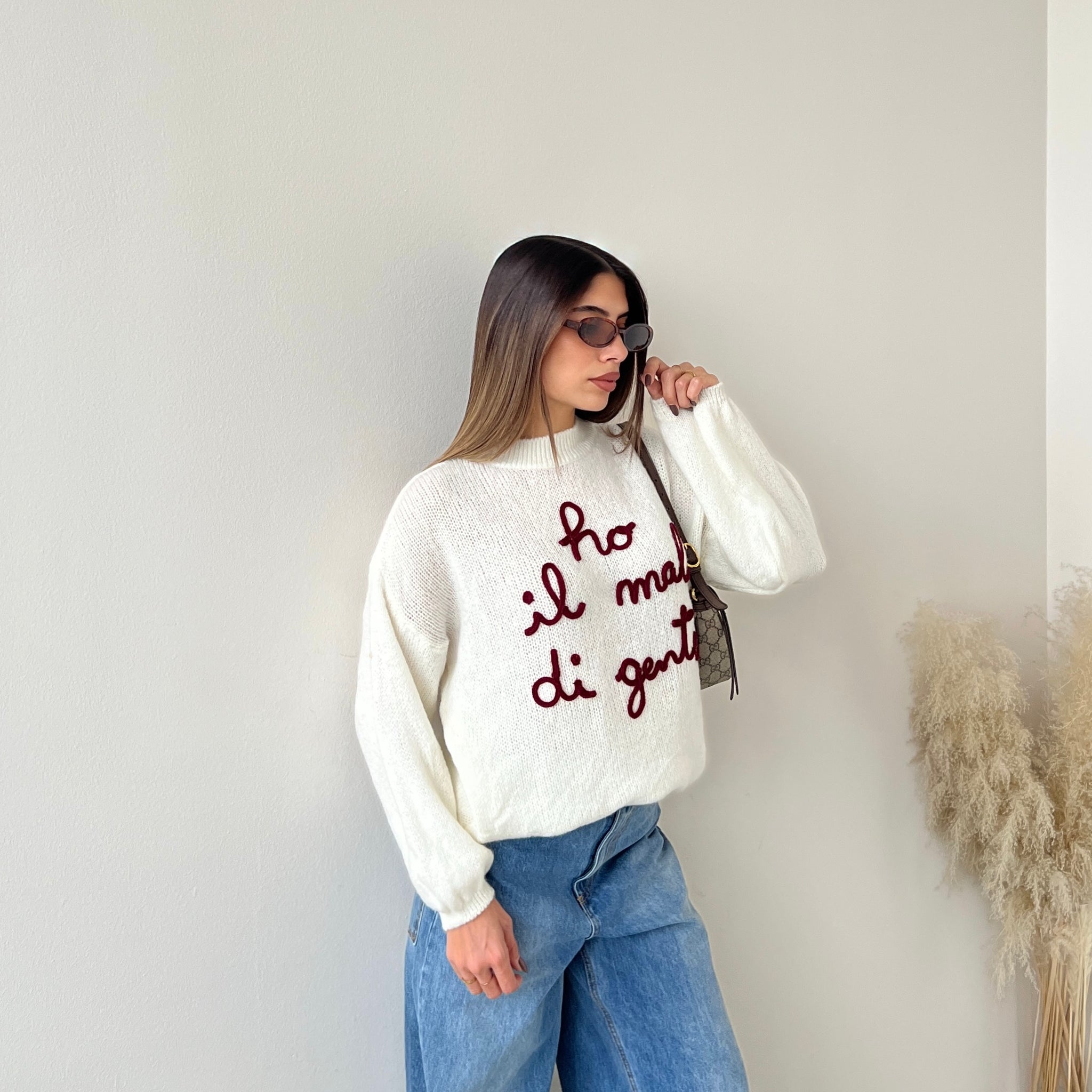 Pullover Ho il mal di gente bianco