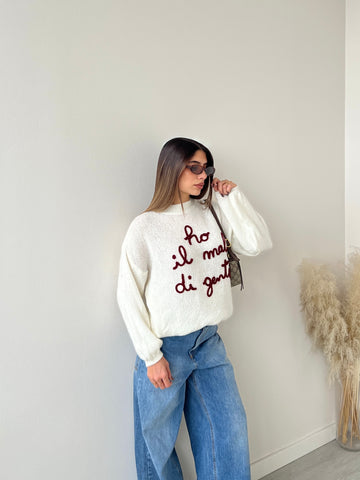 Pullover Ho il mal di gente bianco