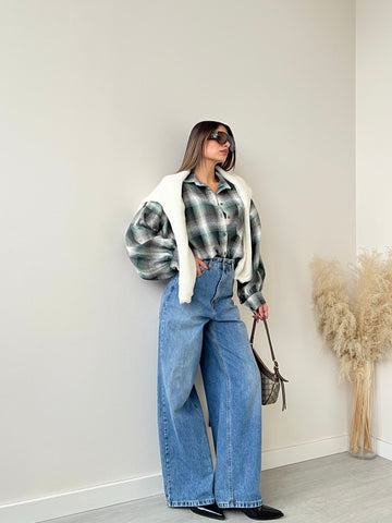 Camicia Hope maxi tartan verde