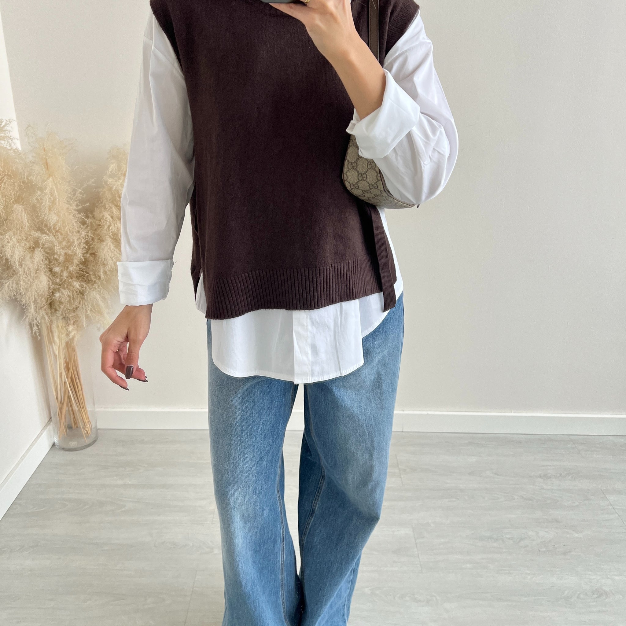 Gilet Melody con fiocchi caffè