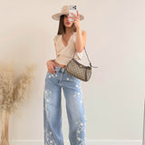 Jeans con dettagli con perle 5335