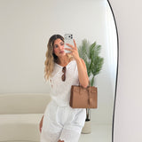 Set traforato in cotone bianco