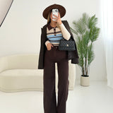 Jeans vita alta palazzo brown