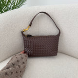 Borsa a spalla intrecciata brown