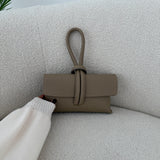 Borsa pochette con manico fango