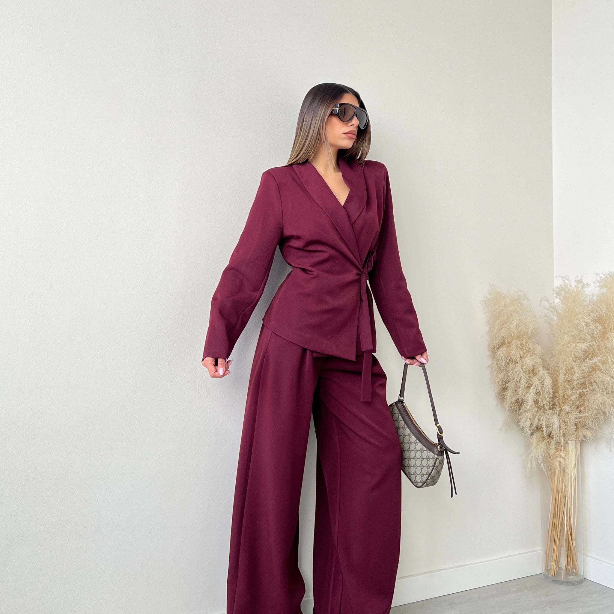 Tailleur portafoglio burgundy