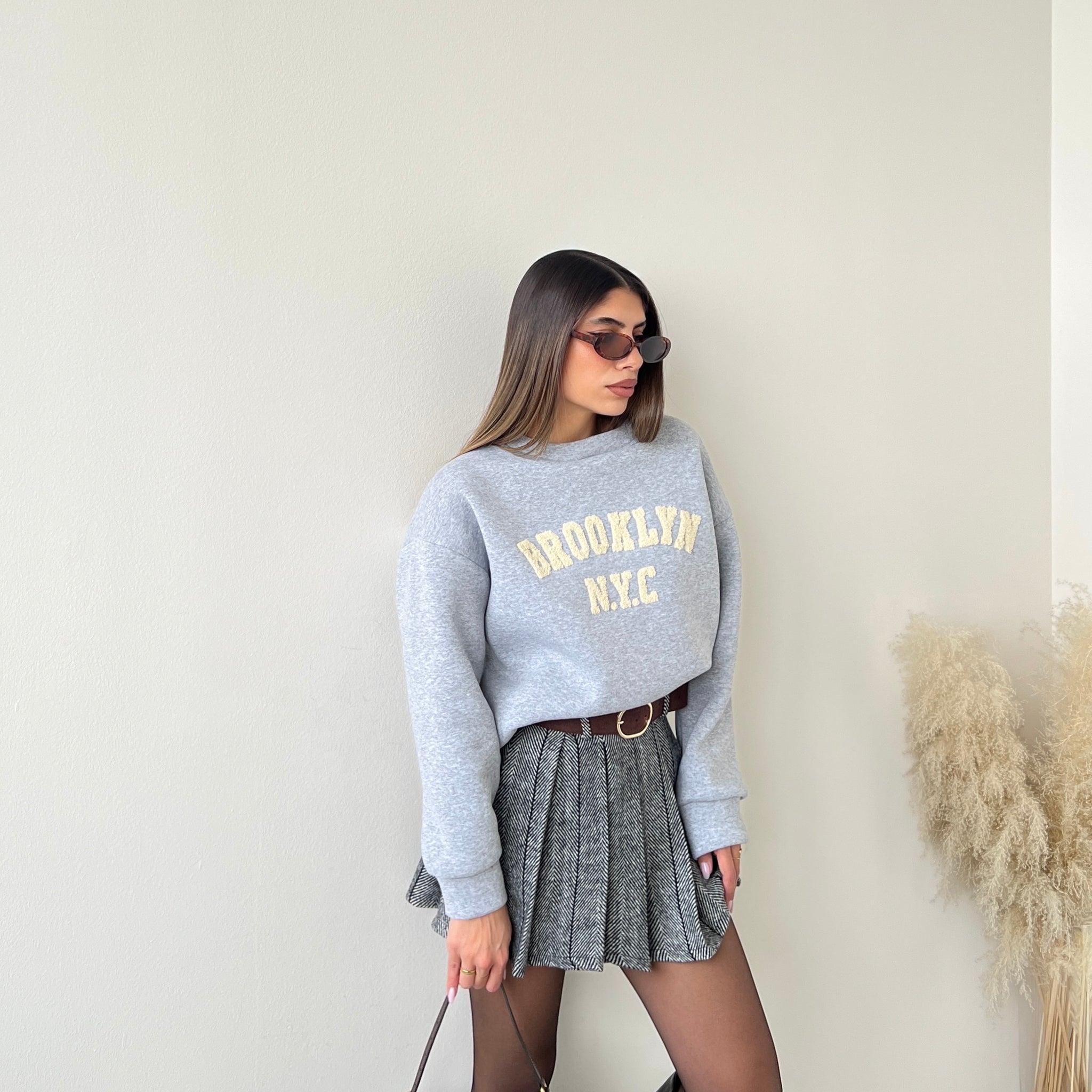 Felpa felpata Brooklyn N.Y.C grey