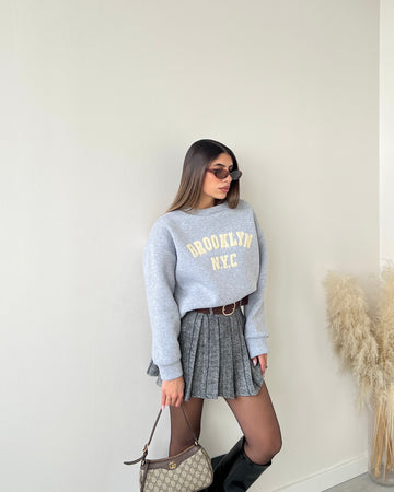 Felpa felpata Brooklyn N.Y.C grey