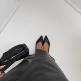 Ballerine a punta in simil pelle black