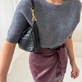 Borsa a spalla intrecciata nera