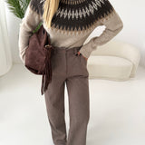 Pantalone spigato a palazzo brown