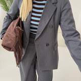 Giacca doppiopetto con fodera grey