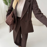 Giacca doppiopetto con fodera brown
