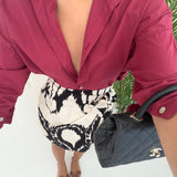 Camicia in cotone alla coreana amarena