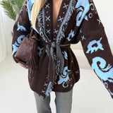 Kimono Maya brown e celeste