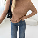 Pullover lupetto misto lana camel