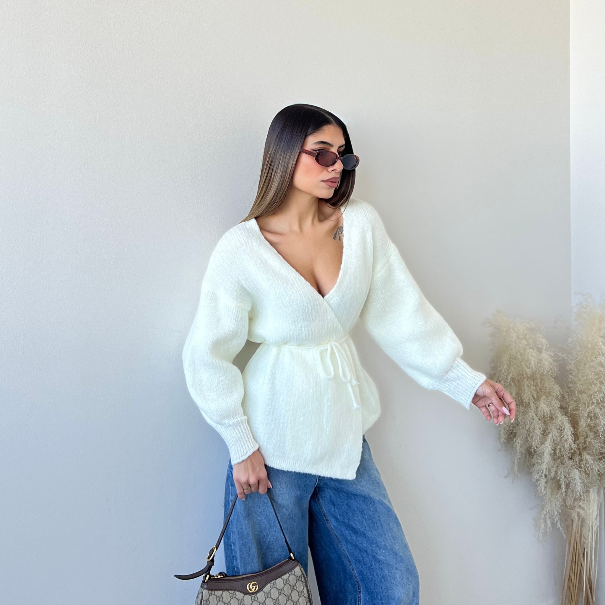 Scaldacuore in misto lana bianco