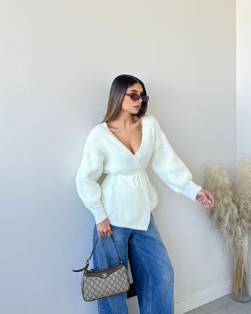 Scaldacuore in misto lana bianco