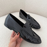 Mocassini simil pelle lucida black