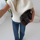 Maglia a coste larghe crema