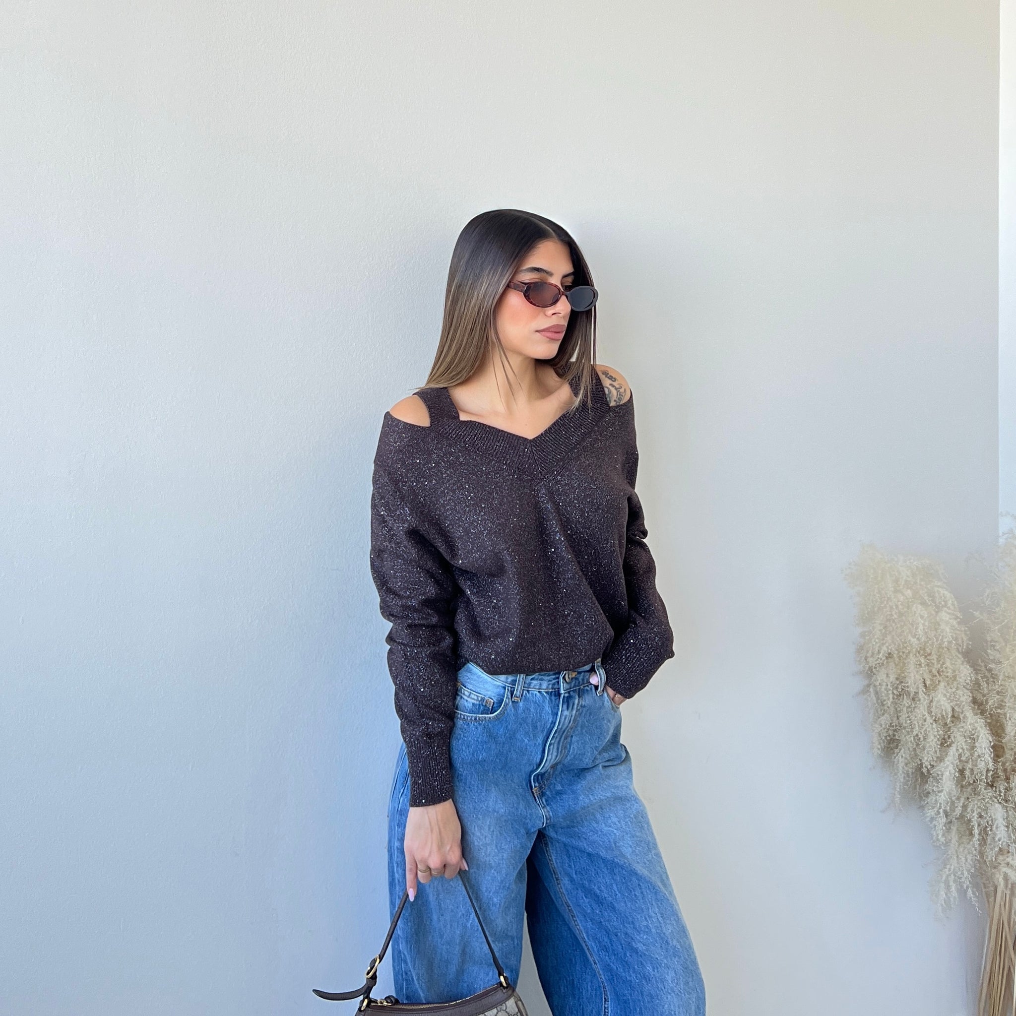 Maglia Penny con brillanti brown