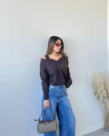 Maglia Penny con brillanti brown