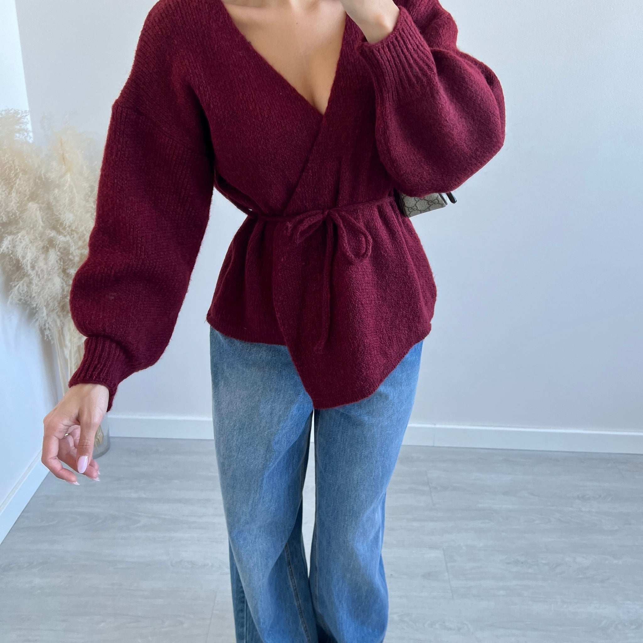 Scaldacuore in misto lana bordeaux