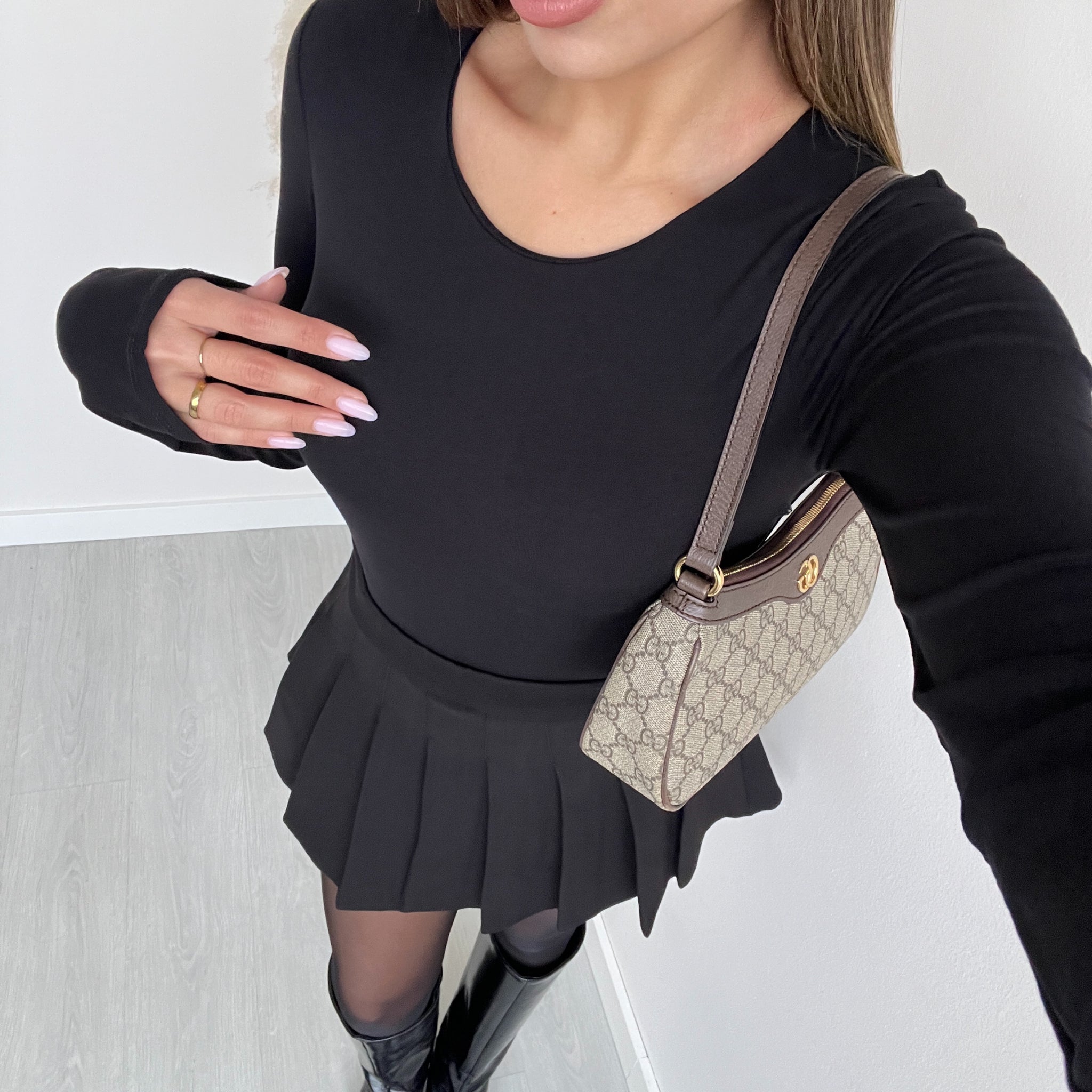 Body in tessuto girocollo 21000 nero