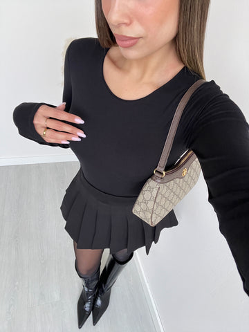 Body in tessuto girocollo 21000 nero