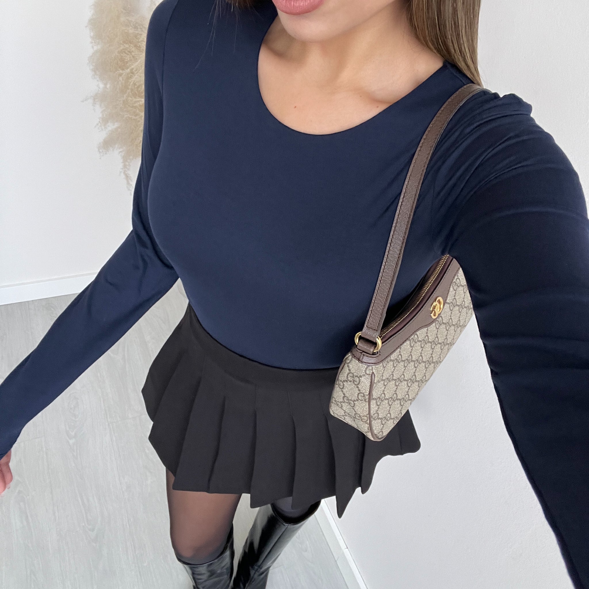 Body in tessuto girocollo 21000 blu