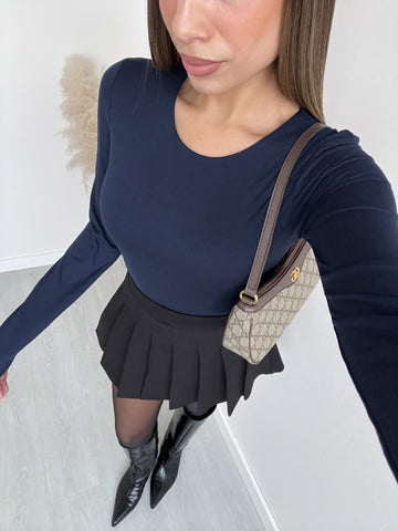 Body in tessuto girocollo 21000 blu