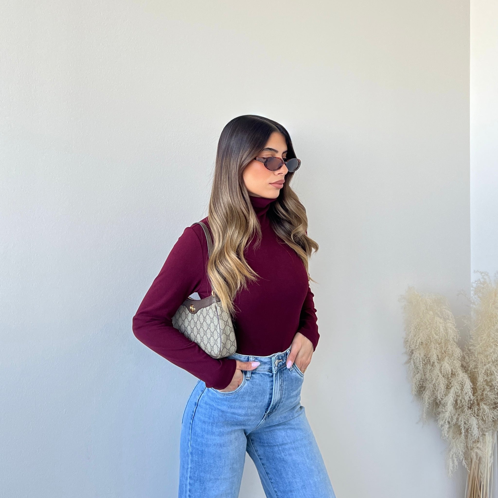 Body dolcevita felpato 18205 bordeaux