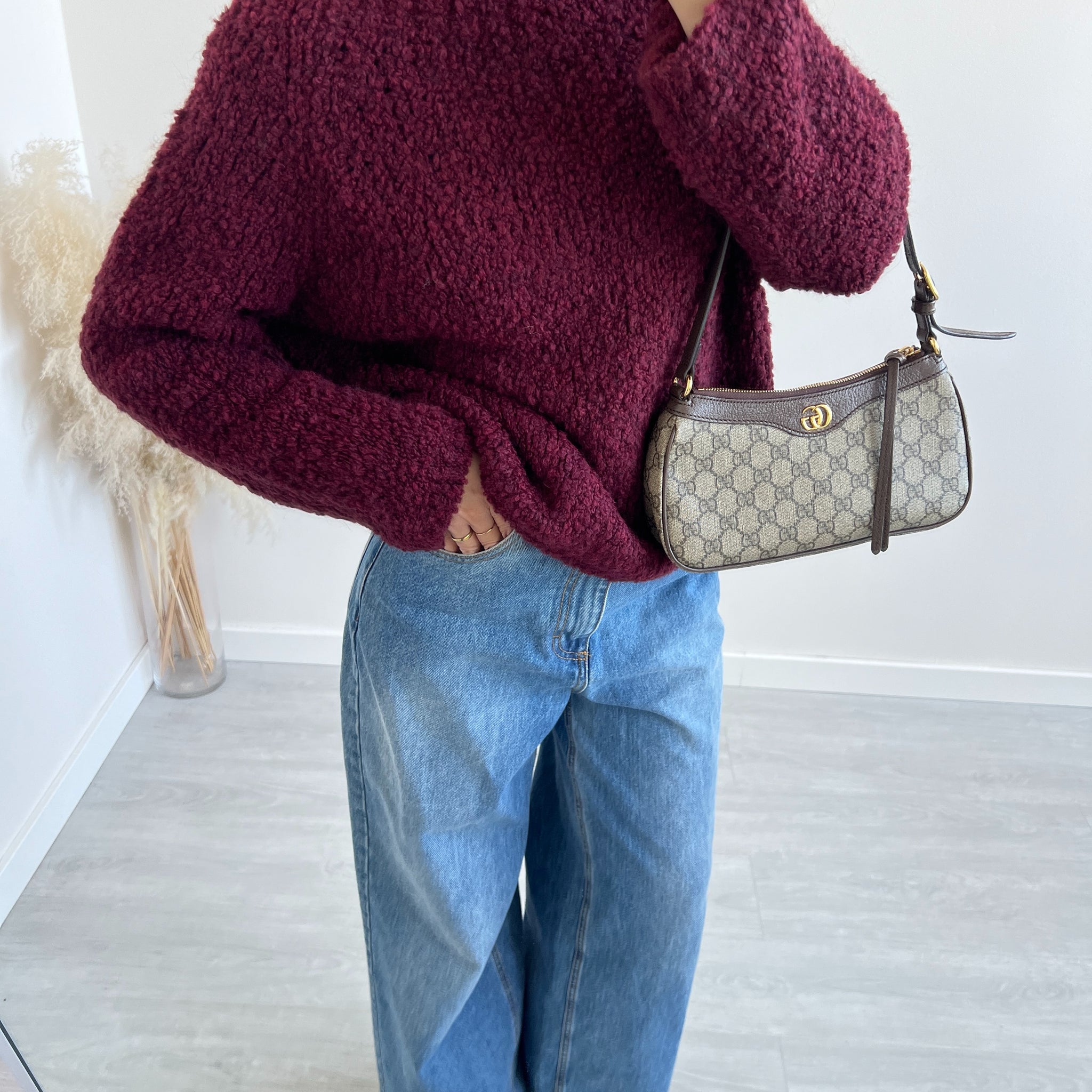 Pullover bouclè burgundy