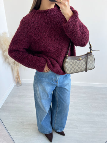 Pullover bouclè burgundy