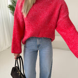 Pullover Diana collo alto fucsia