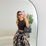 Crop top in viscosa brown