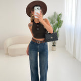 Jeans a vita alta 083 blu
