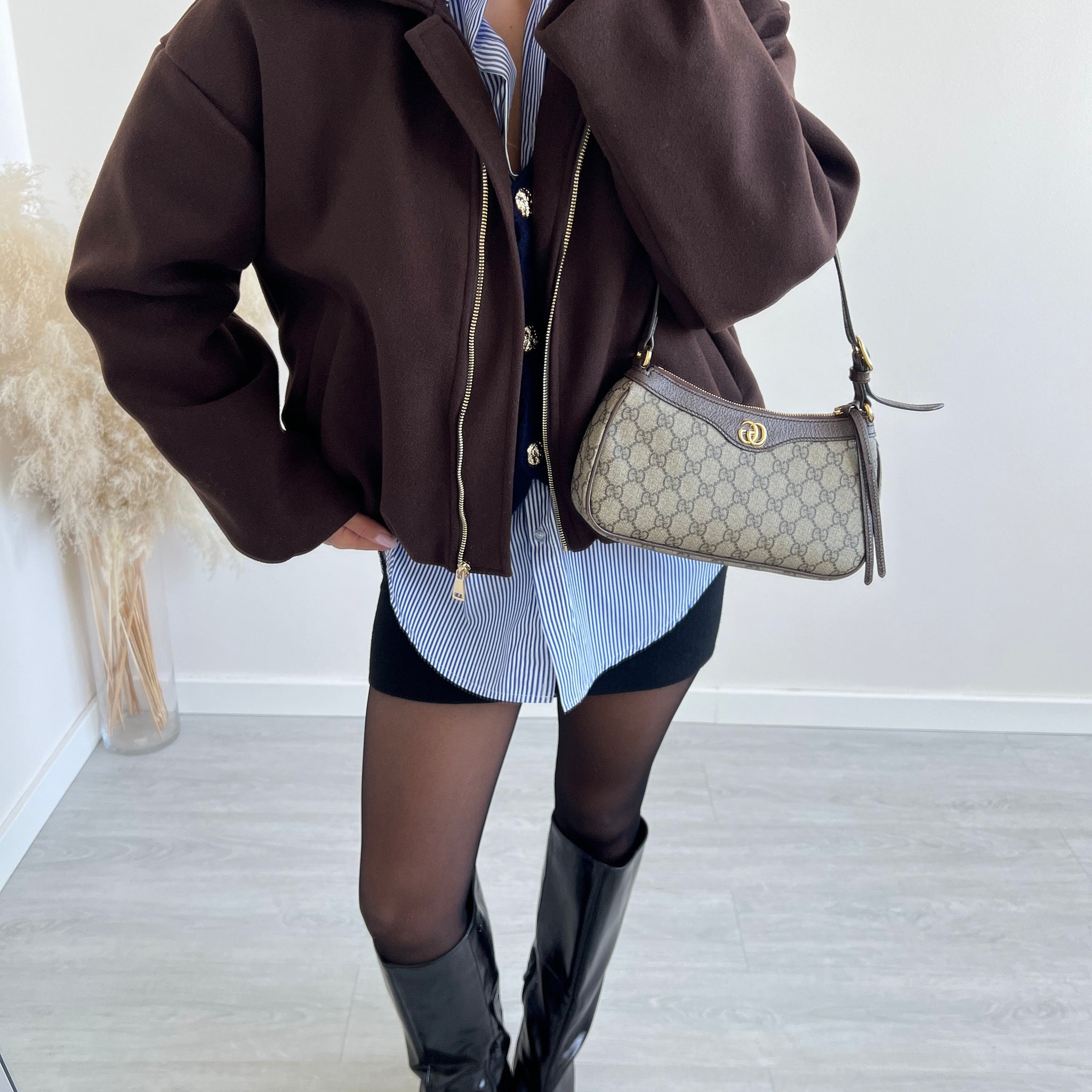 Bomber in tessuto con ecopiumino interno brown