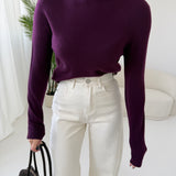 Pullover lupetto misto lana vino