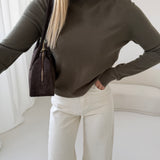 Pullover lupetto misto lana verdone