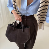 Borsa Louise in vera pelle testa di moro