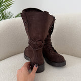 Anfibi midi scamosciati brown