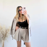 Shorts con cintura fango