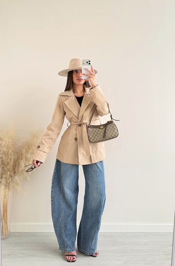 Trench basic doppiopetto con cintura