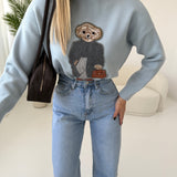 Pullover Orsetto celeste pastello