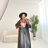 Kimono velato con cintura animalier