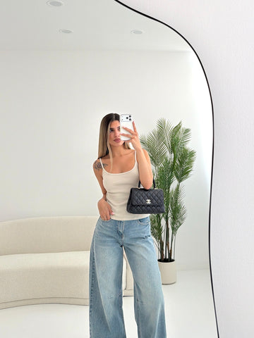 Top a costine basic beige
